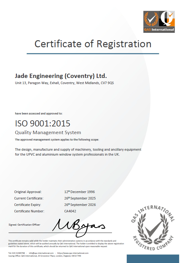 ISO 9001 2015 certificate 2025
